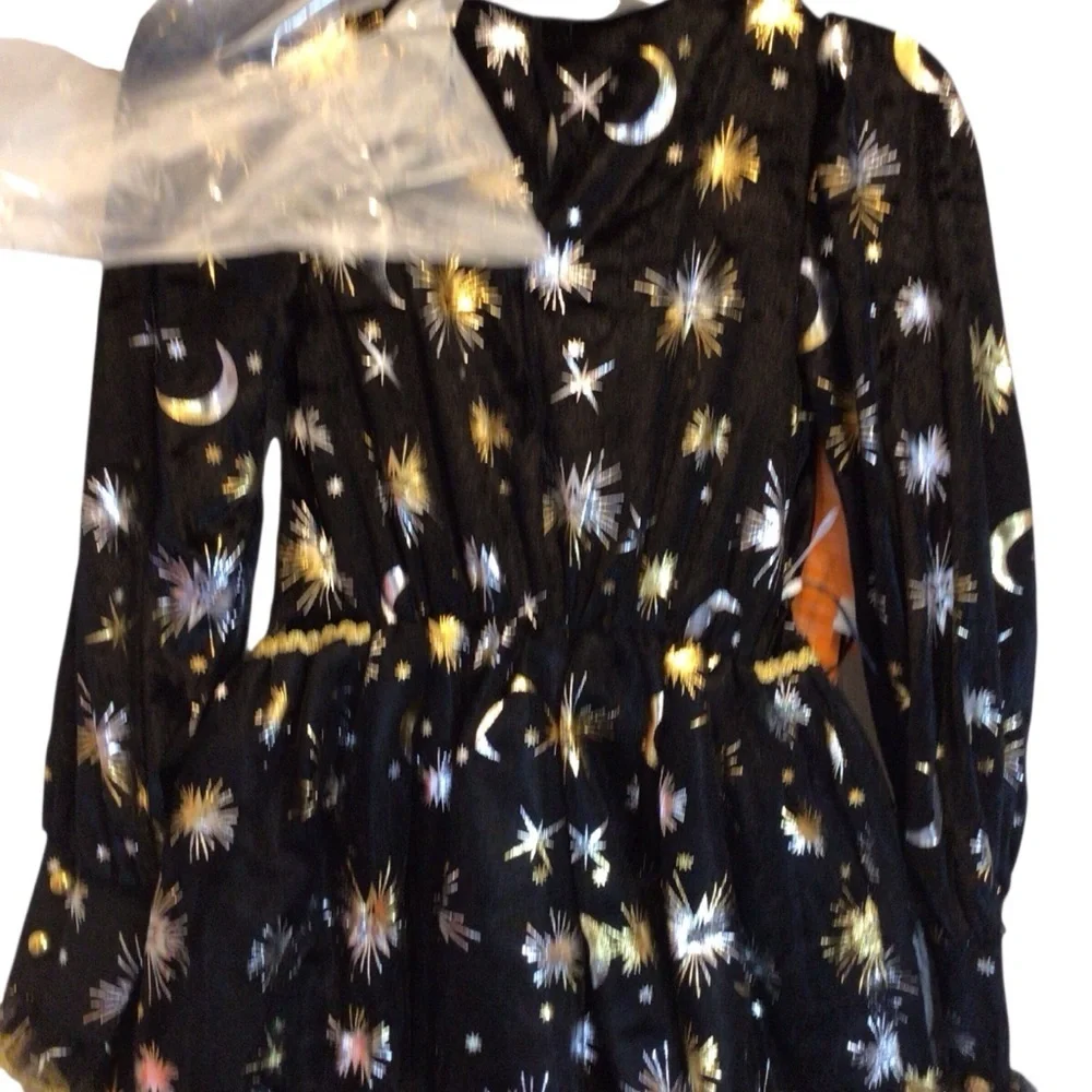 Kids' Light Up Moon & Star Witch Halloween Costume Dress - Size Medium 8-10